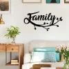 Family On Tree Branch Metal Art, Living Room Wall Decor