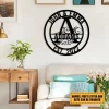 Customized Family Name Metal Sign, Steel Door Hanging