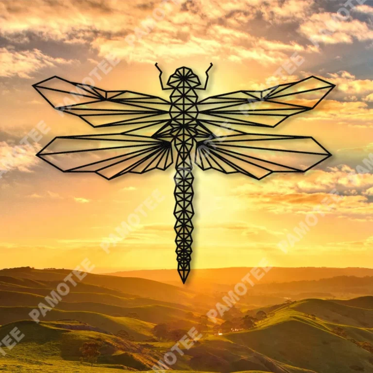 Geometric Dragonfly Metal Art, Home Decor, Mother's Day Gift