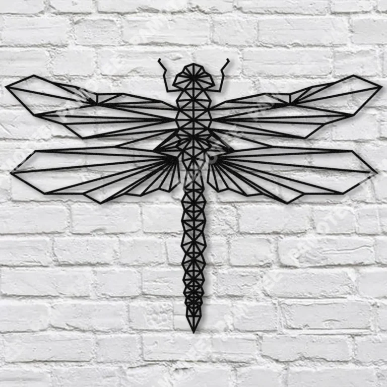 Geometric Dragonfly Metal Art, Home Decor, Mother's Day Gift