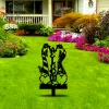 Couple Gnome Welcome Metal Garden Sign, Metal Garden Stake, Yard Art Decor, Welcome Sign