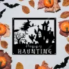 Happy Haunting Sementary Scene Metal Sign, Haunting House Iron Plaque