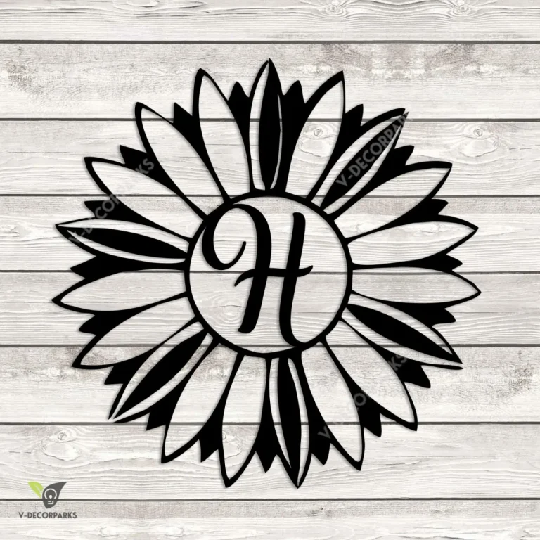 Customized Letter Sunflower Metal Sign, Sunflower Exterior Gift For Mother