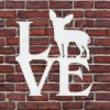 Love Chihuahua Dog Silhouette Metal Wall Art, Chihuahua Pet Cutout Decoration