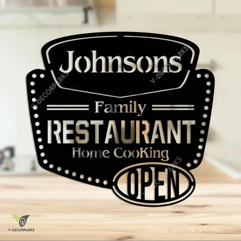 Customized Family Restaurant, Home Cooking Metal Sign, Funny Family Restaurant Metallic Artwork