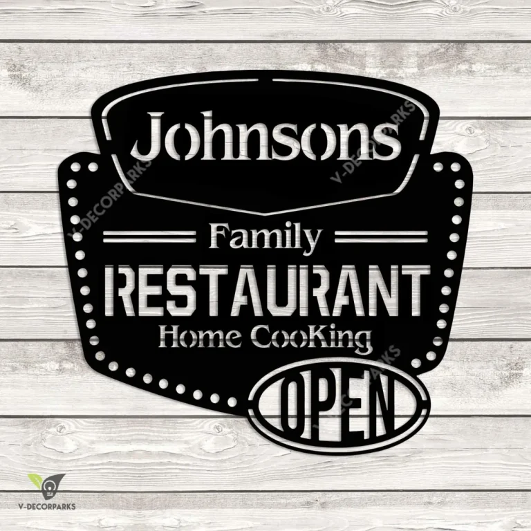 Customized Family Restaurant, Home Cooking Metal Sign, Funny Family Restaurant Metallic Artwork