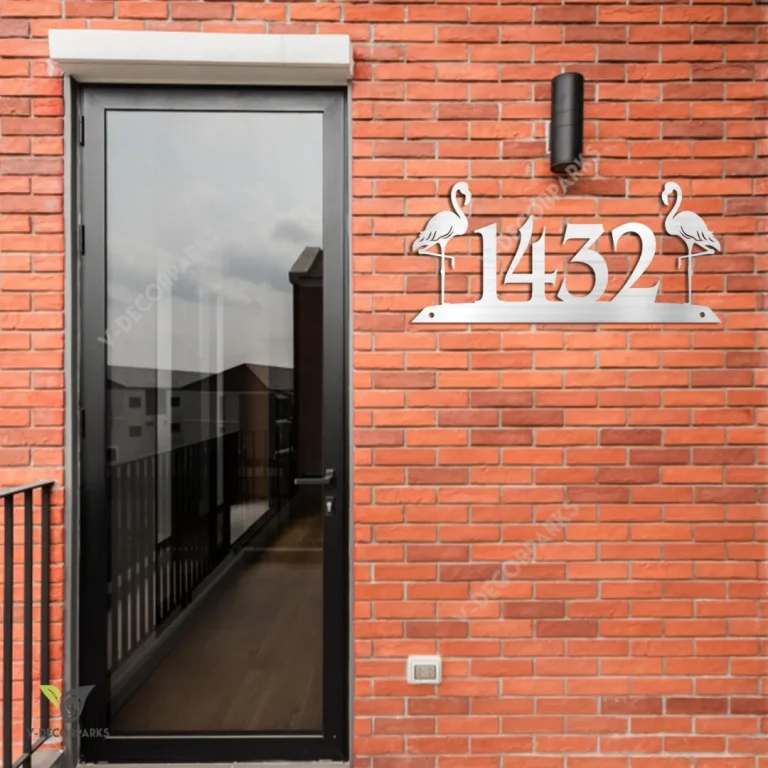 Custom Address Flamingo Metal Sign, Flamingo Stainless Porch Accent For Her