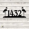 Custom Address Flamingo Metal Sign, Flamingo Stainless Porch Accent For Her
