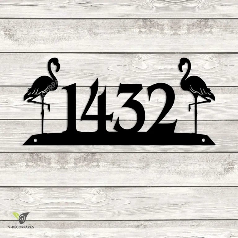 Custom Address Flamingo Metal Sign, Flamingo Stainless Porch Accent For Her
