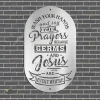 Wash Your Hands And Say Your Prayer Funny Bathroom Metal Sign, Jesus Christ Metallic Decoration