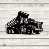 Personalized Dump Truck Metal Art, Dump Truck Construction Cutout Artwork For Father