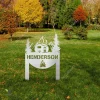 Customized Camper, Campfire And Mountain Metal Garden Decoration, Campsite Plasma Cut Sign