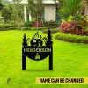 Customized Camper, Campfire And Mountain Metal Garden Decoration, Campsite Plasma Cut Sign