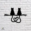 Couple Cat Love Metal Art, Valentine's Day Plasma Cut Accent