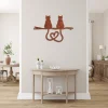 Couple Cat Heart Rusty Metal Wall Art, Lovely Decor For Husband And Wife