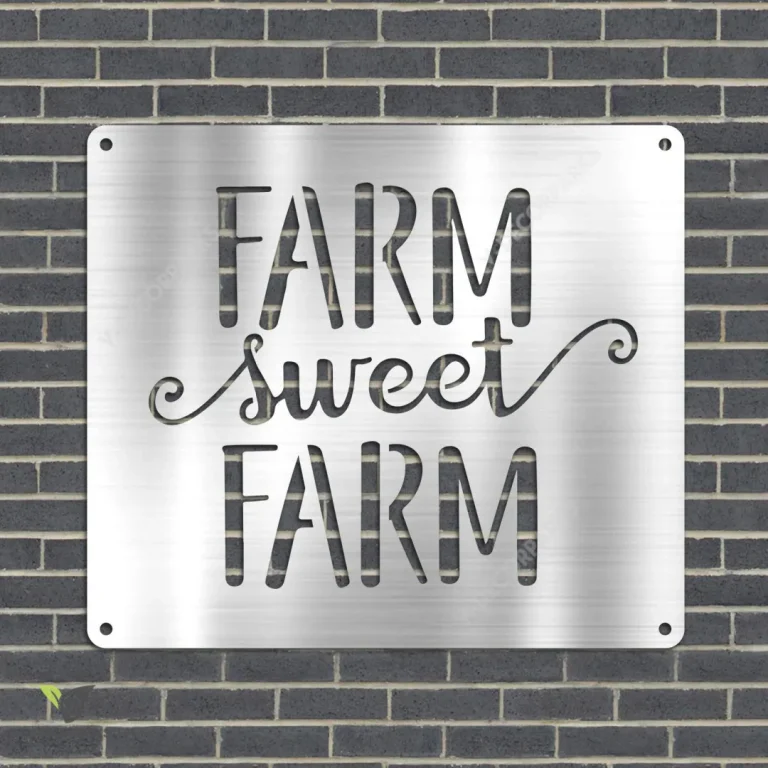 Farm Sweet Farm Metal Sign, Plasma Cut Plaque For Farmers