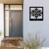 Custom Snowflake Square Metal Sign, Christmas Iron Porch Artwork