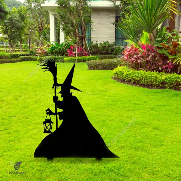 Spooky Witch Metal Garden Decor, Witch Stainless Stake For Halloween