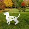 Personalized Address Beagle Dog Metal Garden Art, Beagle Laser Cut Stake