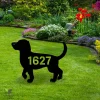 Personalized Address Beagle Dog Metal Garden Art, Beagle Laser Cut Stake