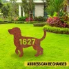 Personalized Address Beagle Dog Rustic Metal Garden Art, Beagle Steel Accent