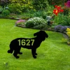 Customized Address Number Bichon Frise Dog Metal Garden Sign, Bichon Frise Steel Accent