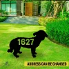 Customized Address Number Bichon Frise Dog Metal Garden Sign, Bichon Frise Steel Accent