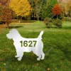 Custom Address Number Cairn Terrier Dog Metal Garden Sign, Cairn Terrier Welded Stake