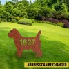 Custom Address Number Cairn Terrier Dog Rusty Metal Garden Sign, Cairn Terrier Weatherproof Artwork