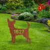 Personalized Address Chihuahua Dog Rusted Metal Garden Decoration, Funny Chihuahua Puppy Stake