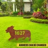 Customized Address Number Pembroke Welsh Corgi Dog Rustic Metal Garden Decor, Pembroke Welsh Corgi Evergreen Stake