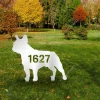 Customized Address Number French Bulldog Metal Garden Decoration, French Bulldog, Frenchies Metallic Stake