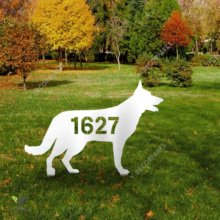 Custom Address Number German Shepherd Dog Metal Garden Decor, German Shepherd, Gsd Cutout Artwork