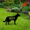 Custom Address Number German Shepherd Dog Metal Garden Decor, German Shepherd, Gsd Cutout Artwork