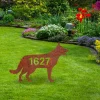 Custom Address Number German Shepherd Dog Rustic Metal Garden Decor, German Shepherd, Gsd Large Stake