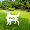 Personalized Address Number Golden Retriever Dog Metal Garden Art, Golden Retriever Large Stake