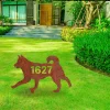 Personalized Address Number Siberian Husky Dog Rustic Metal Garden Decor, Siberian Husky Pet Home Artwork