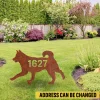 Personalized Address Number Siberian Husky Dog Rustic Metal Garden Decor, Siberian Husky Pet Home Artwork