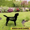 Customized Address Number Labrador Retriever Dog Metal Garden Art, Labrador Retriever Home Artwork