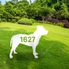 Custom Address Number American Pit Bull Dog Metal Garden Sign, Staffordshire Bull Terrier Yard Sign