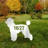 Personalized Address Number Standard Poodle Dog Metal Garden Decoration, Standard Poodle Outdoor Accent