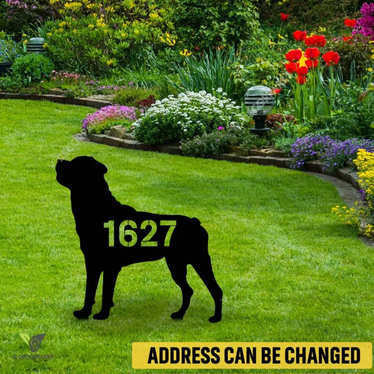 Customized Address Rottweiler Dog Metal Garden Decor, Rottweiler, Rotties House Stake