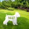 Custom Address Number Miniature Schnauzer Dog Metal Garden Art, Miniature, Standard Schanauzer Exterior Stake