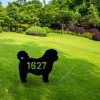 Customized Address Number Shih Tzu Dog Metal Garden Decoration, Shih Tzu Outer Stake