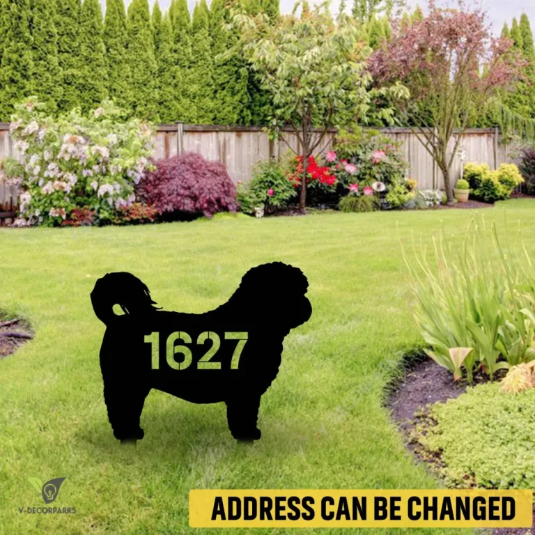 Customized Address Number Shih Tzu Dog Metal Garden Decoration, Shih Tzu Outer Stake