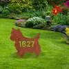 Custom Address Number Yorkshire Terrier Dog Rusty Metal Garden Decor, Yorkshire Terrier, Yorkies Mother's Day Gift