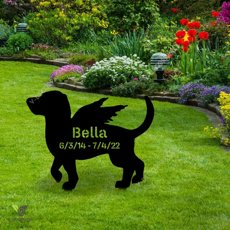 Customized Memorial Beagle Dog Metal Garden Art, Beagle Housewarming Stake