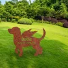 Customized Memorial Beagle Dog Rustic Metal Garden Art, Beagle Decorative Artwork