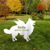 Personalized Memorial Border Collie Dog Metal Garden Decoration, Border Collie Welded Stake