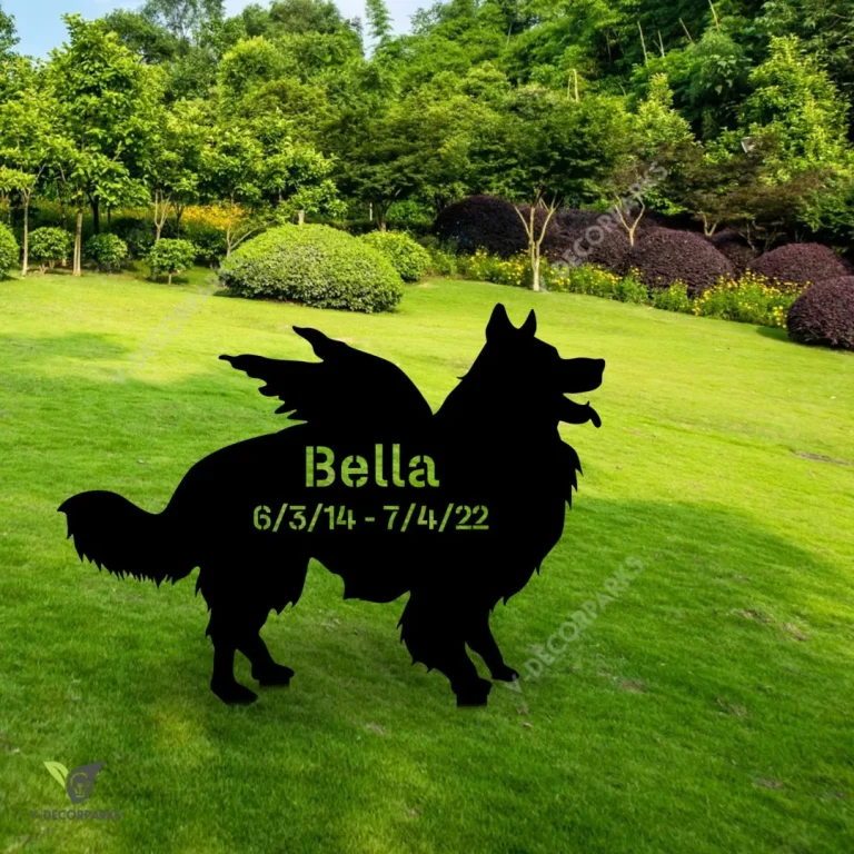 Personalized Memorial Border Collie Dog Metal Garden Decoration, Border Collie Welded Stake